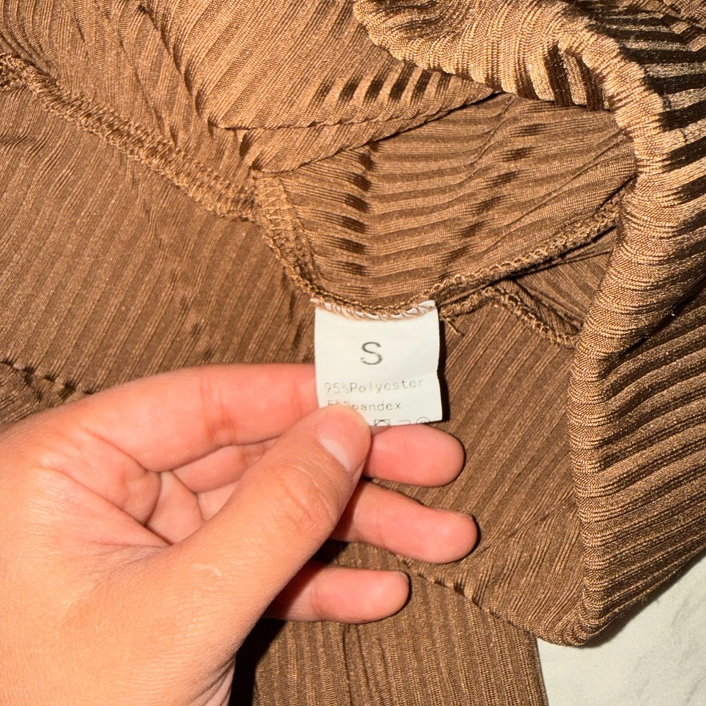 Brown Ribbed Pants - Picture 2 of 3